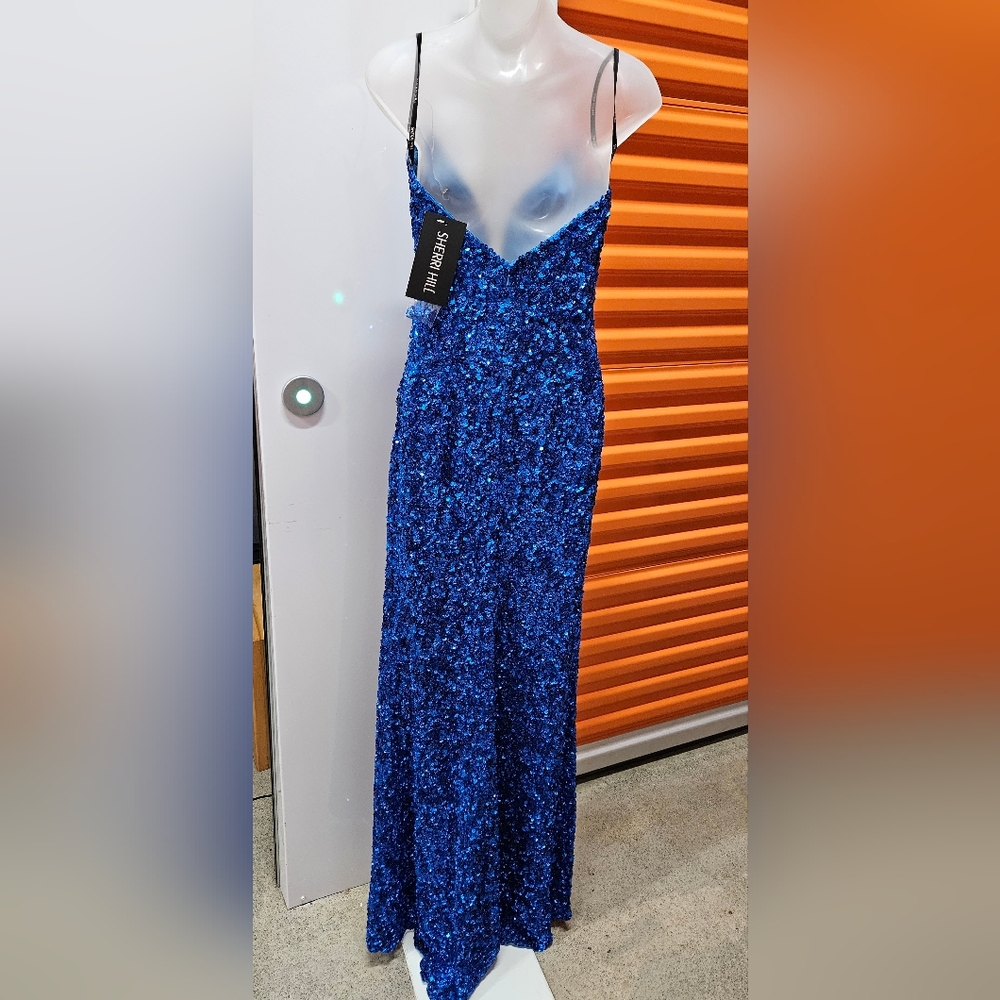 Sherri Hill #55431 Sequin Prom Gown, Size 16 BLACK and Size 6 PEACOCK - Picture 8 of 11